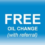 Free Oil Change with Referral Graphic - Joe's Slinger Service